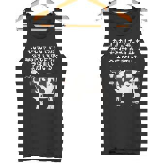 むしゃむしゃしてやった おもしろ ユーモア ジョーク 牛 むしゃくしゃしてやった タンクトップ - Kawaiitshirt