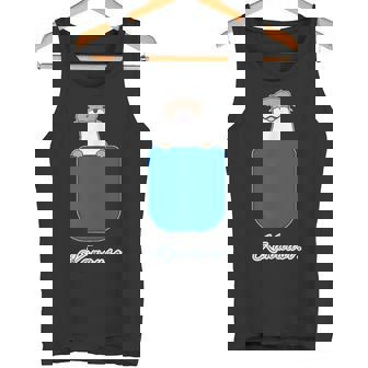 ゆるカワウソさん Otters オッターズ『いん ざ ぽけっと』（ブルーポケット）コツメカワウソ かわいい イラスト タンクトップ - Kawaiitshirt