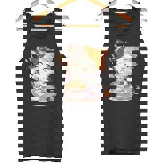 わがまま猫 ねこ ラーメン好き かわいい おもしろ マンガ タンクトップ - Kawaiitshirt