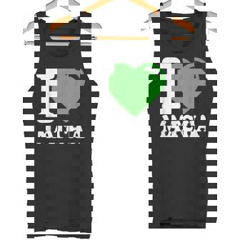 アイラブ抹茶キュートファニー抹茶ハート付き抹茶 タンクトップ - Kawaiitshirt