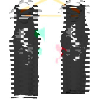 アウトライン イタリア 赤 白 緑 ストライプ 地図 タンクトップ - Kawaiitshirt