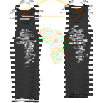 アフリカの地図-アフリカの国の旗の贈り物が付いているアフリカの地図 タンクトップ - Kawaiitshirt