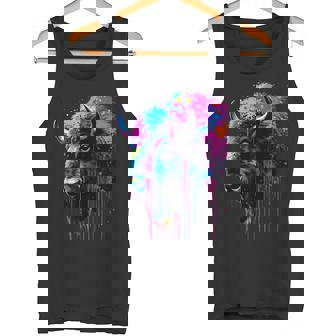 アメリカンバイソンカラーポップアート 美しいアメリカンバイソン愛好家 タンクトップ - Kawaiitshirt