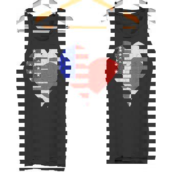 アメリカ日本国旗ハート タンクトップ - Kawaiitshirt