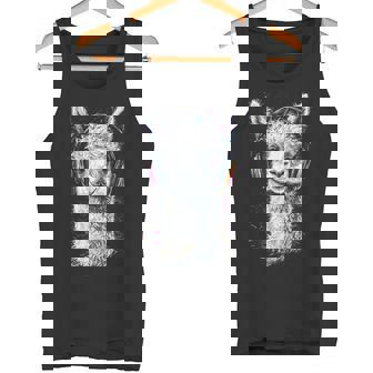 アルパカ アニマル モチーフ 音楽 ヘッドホン イラスト アルパカ タンクトップ - Kawaiitshirt