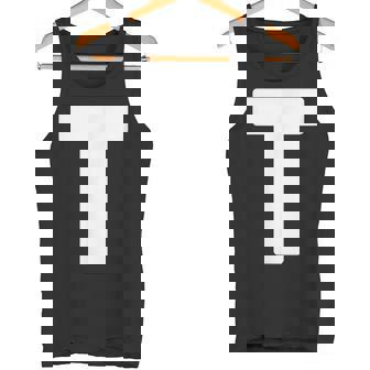 アルファベット T 大文字 モノグラム イニシャル タンクトップ - Kawaiitshirt