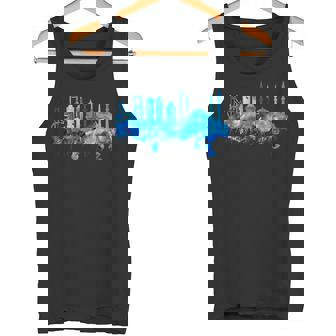 イスタンブールのスカイライン 青いモスク 青い絵 トルコ タンクトップ - Kawaiitshirt