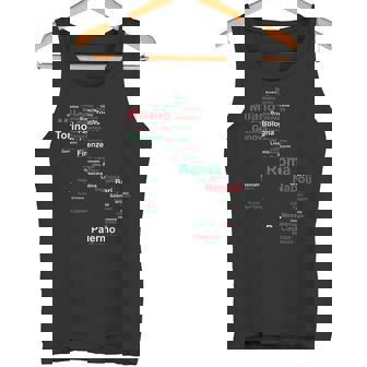 イタリア 地図 シルエット 旗 タウン ローマ 旅行 イタリア タンクトップ - Kawaiitshirt