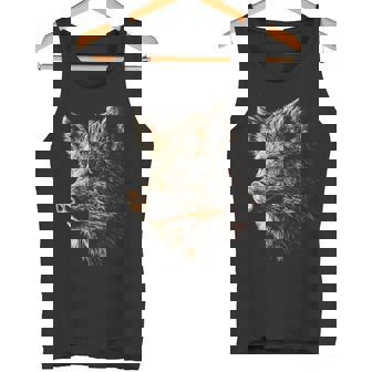 イノシシ 動物 モチーフ イラスト イノシシ タンクトップ - Kawaiitshirt