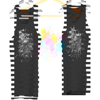 インク ペンキ 飛び散り レインボープリント カラフル イラスト タンクトップ - Kawaiitshirt