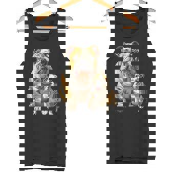 イングリッシュブルドッグの子犬とイングリッシュブルドッグ タンクトップ - Kawaiitshirt