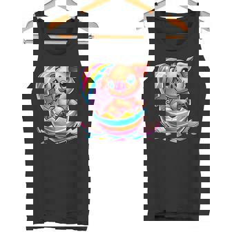 イースターエッグのかわいい赤ちゃん豚の漫画アート。 タンクトップ - Kawaiitshirt
