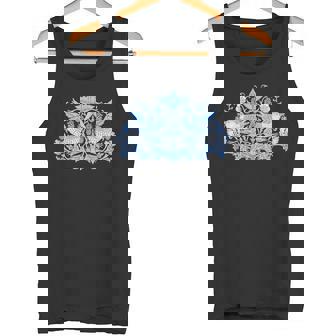 ウィリアム・モリス ストロベリー泥棒 鳥 ブルー タンクトップ - Kawaiitshirt