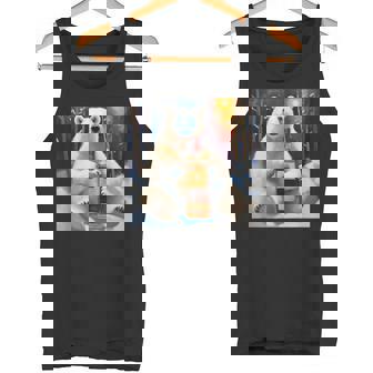 ウイスキーが飲みたいと目で訴える白熊 半袖 男女兼用 タンクトップ - Kawaiitshirt