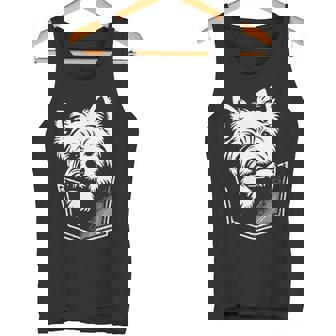 ウエスト ハイランド ホワイト テリア犬の覗くウェスティ デザイン タンクトップ - Kawaiitshirt