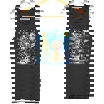 エアデール・テリア 星降る夜 クリスマス ゴッホ 犬の休日 タンクトップ - Kawaiitshirt