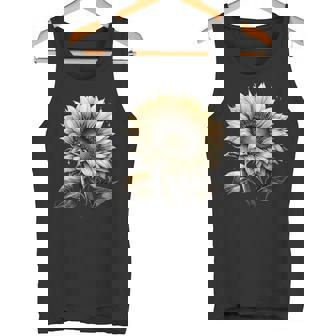 エレガントなビンテージひまわり植物芸術 タンクトップ - Kawaiitshirt