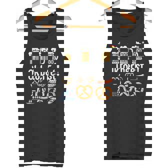 オクトーバーフェストをモチーフにしたビールジョッキ、ヴィースンのプレッツェル タンクトップ - Kawaiitshirt