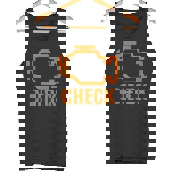 オレンジ色の車のエンジンダッシュボード警告灯 面白いメカニック。 タンクトップ - Kawaiitshirt