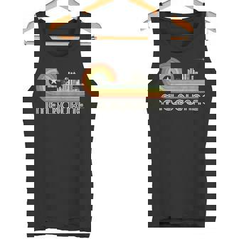 オーストラリア 休暇のお土産 レトロ ビンテージ スカイライン メルボルン タンクトップ - Kawaiitshirt