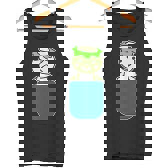 カッパ くん『いん・ざ・ぽけっと』河童【どうぶつフレンズ】きゅうり 妖怪 ゆるくて かわいい イラスト タンクトップ - Kawaiitshirt