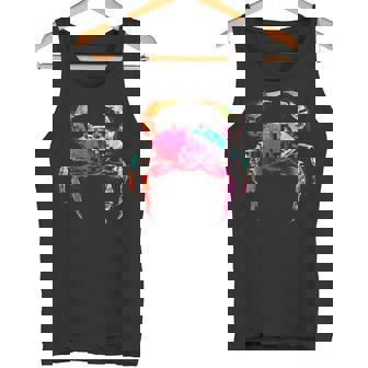 カニ カラフル 幾何学 動物 アート グラフィック モチーフ カニ タンクトップ - Kawaiitshirt