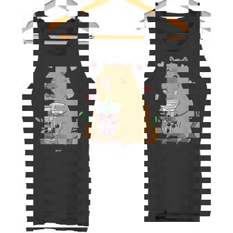 カピバラ ボバ バブルティー キッズ ガールズ キッズ カワイイ カピバラ タンクトップ - Kawaiitshirt