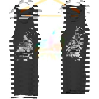 カラフル シェルティ 自然 シェットランド シープドッグ 反射 タンクトップ - Kawaiitshirt