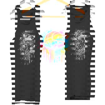 カラフル バスケットボール 絞り染め カラー スプラッシュ フープ ネット スラム ダンク タンクトップ - Kawaiitshirt