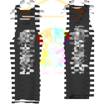 カラフルなかわいい子犬 愛らしい犬 タンクトップ - Kawaiitshirt