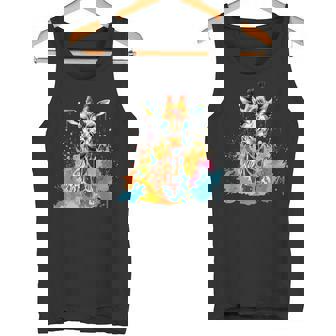 カラフルなキリン 動物 恋人 スプラッシュアート タンクトップ - Kawaiitshirt