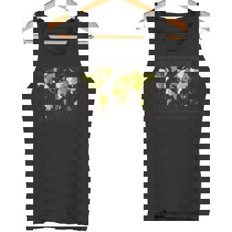 カラフルな地図 地球 タイムゾーン 国 大陸 地理 タンクトップ - Kawaiitshirt