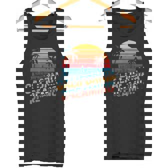 カリフォルニア ドリーミング サンセット ヤシの木 街並み タンクトップ - Kawaiitshirt