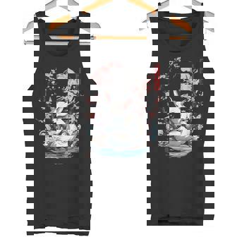 キツネ 妖怪 白狐 幽霊 浮世絵 ヴィンテージ タンクトップ - Kawaiitshirt