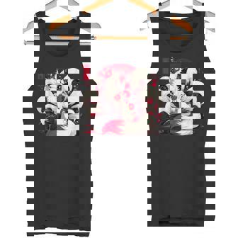 キツネ キツネ 赤いクモユリ 花 日本の九尾キツネ タンクトップ - Kawaiitshirt