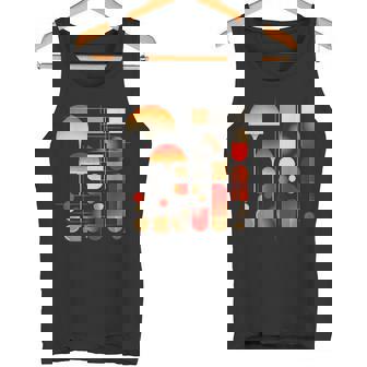 キノコ 幾何学 アート イラスト グラフィック キノコ タンクトップ - Kawaiitshirt