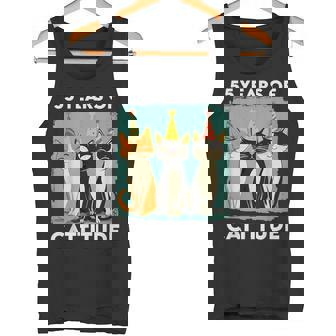 キャティチュード55歳 55歳の誕生日 猫好き 55歳 タンクトップ - Kawaiitshirt