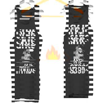 キャンプ&ハイカー向け、スモーズアンドザアウトドアデザインを与えてください タンクトップ - Kawaiitshirt