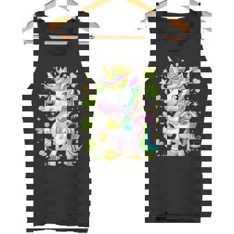 キュート レプリコーン ユニコーン シャムロック 聖パトリックデー ガールズ キッズ タンクトップ - Kawaiitshirt