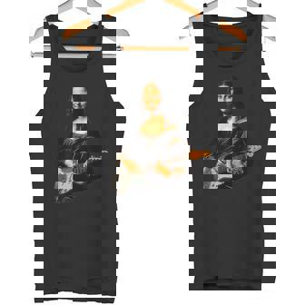 ギター 面白tシャツ モナリザ おもしろ ギタリスト 服 音楽 メンズ キッズ ネタ 服 軽音 楽器 エレキ タンクトップ - Kawaiitshirt
