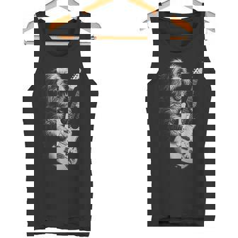 ギターを弾くハバニーズ犬 ロックミュージック 犬好き タンクトップ - Kawaiitshirt