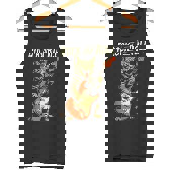 ギターを弾くロックな猫 音楽好き猫好き向けデザイン タンクトップ - Kawaiitshirt