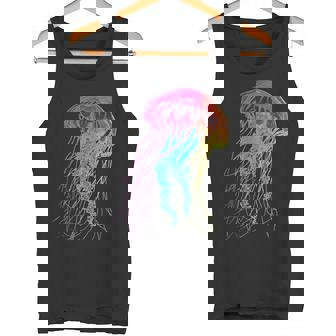 クラゲ カラフル ファンタジー 動物 アート グラフィック クラゲ タンクトップ - Kawaiitshirt