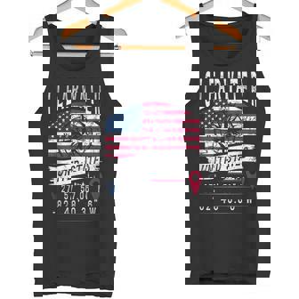 クリアウォーター アメリカ国旗 Gps座標 クリアウォーター タンクトップ - Kawaiitshirt