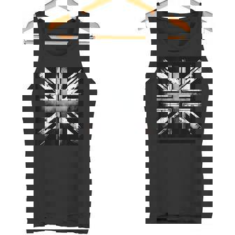 クールで素朴な風化ユニオンジャック モノクロ タンクトップ - Kawaiitshirt