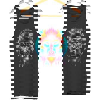 クールなタイダイサングラスマンドリルイラストアート タンクトップ - Kawaiitshirt