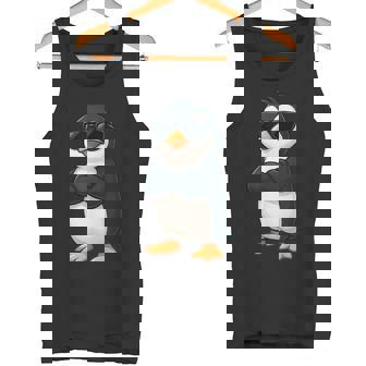 クールなペンギン漫画面白い動物サングラス付き タンクトップ - Kawaiitshirt
