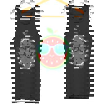 クールな漫画スイカサングラス付き タンクトップ - Kawaiitshirt
