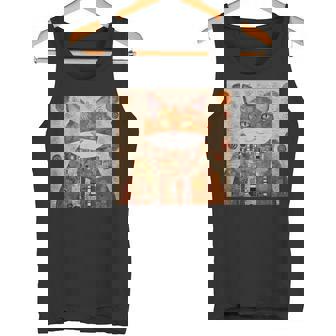 グスタフ・クリムト 幾何学模様の猫 タンクトップ - Kawaiitshirt