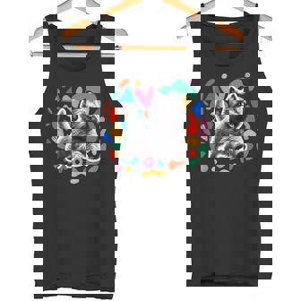 ケアンテリア カラフルなデザインの犬 タンクトップ - Kawaiitshirt